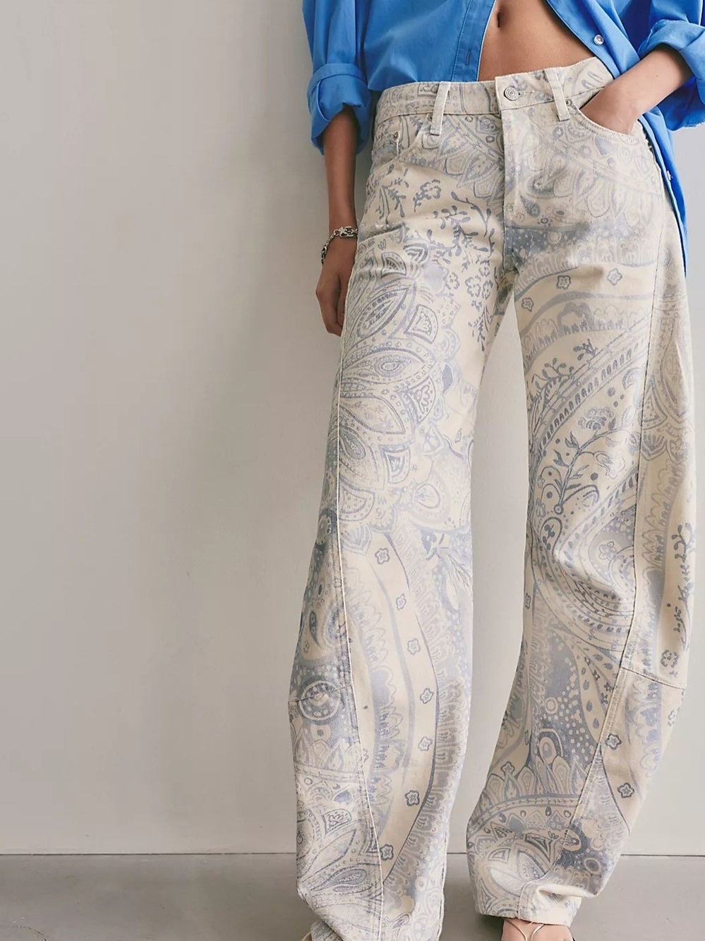 We The Free Fable Printed Twisted Jeans